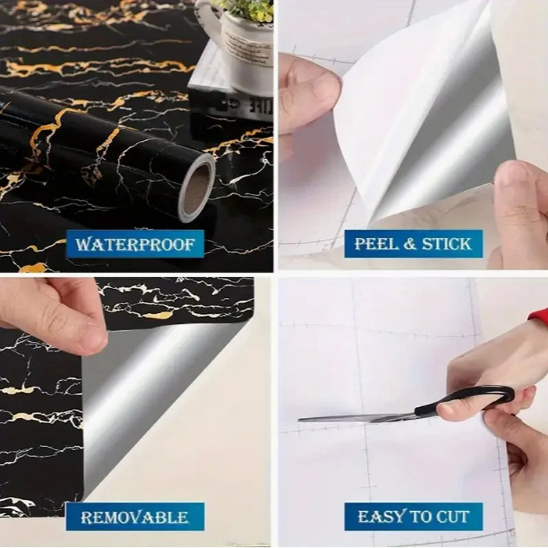 40cm Kendinden Yapışkanlı Mutfak Tezgahı Duvar Kağıdı | Su Geçirmez | PVC