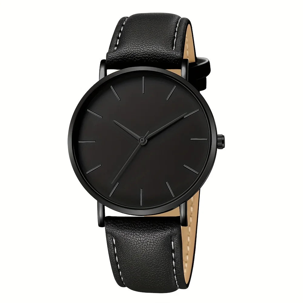 Men'S Casual Watches Men'S Simple Faux Leather Business Watches Quartz Men'S Watches, Ideal Choice for Gifts