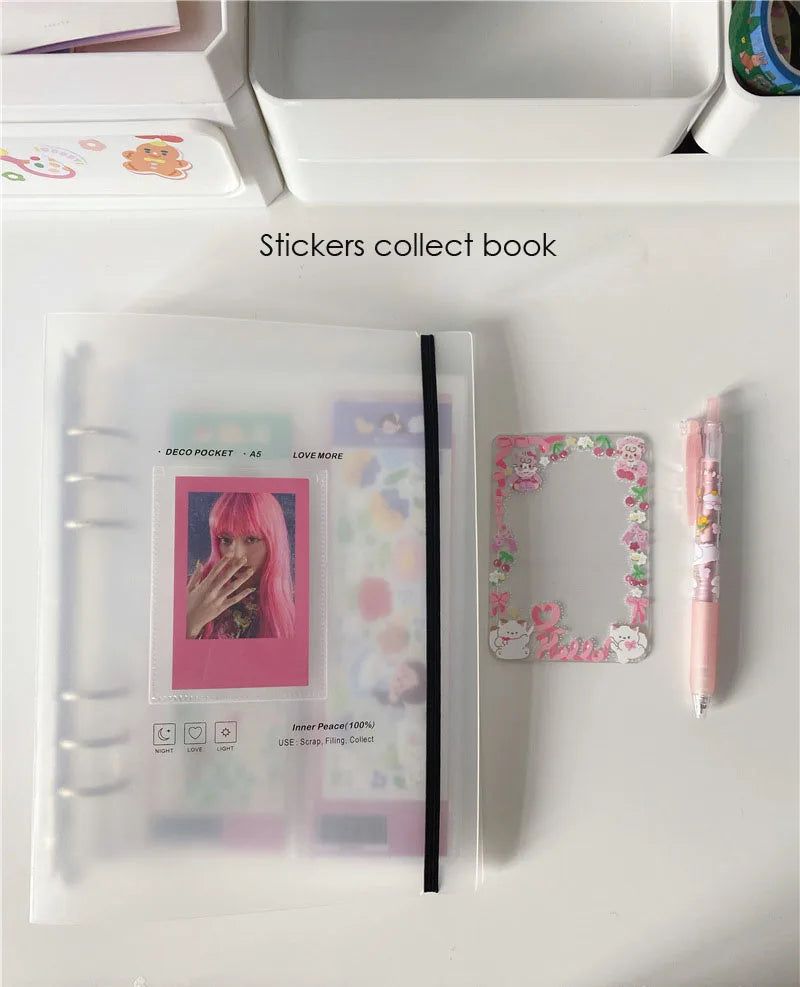 SKYSONIC A5 Binder Ring Collect Book Korea Idol Photo Organizer Journal Diary Agenda Planner Bullet Cover School Stationery