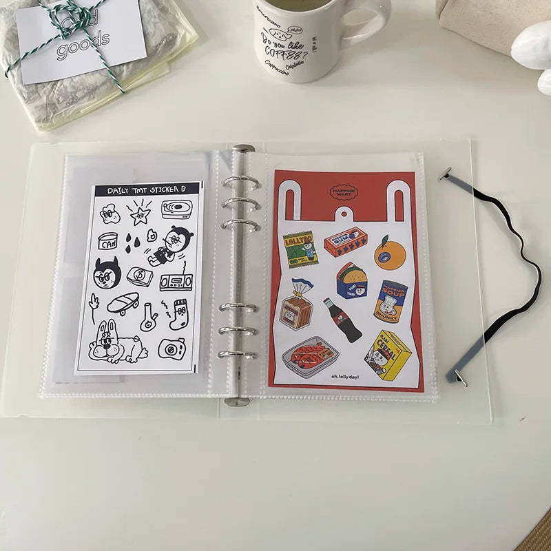 SKYSONIC A5 Binder Ring Collect Book Korea Idol Photo Organizer Journal Diary Agenda Planner Bullet Cover School Stationery