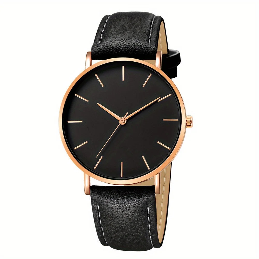Men'S Casual Watches Men'S Simple Faux Leather Business Watches Quartz Men'S Watches, Ideal Choice for Gifts