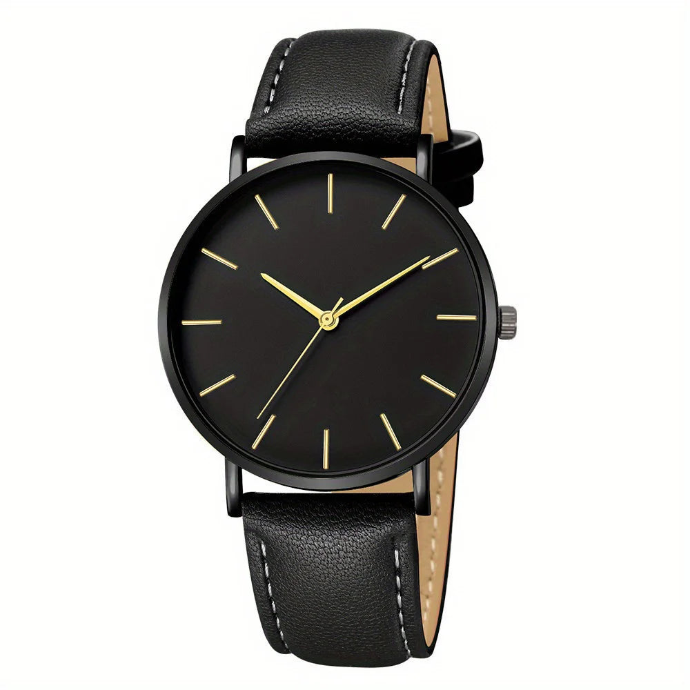 Men'S Casual Watches Men'S Simple Faux Leather Business Watches Quartz Men'S Watches, Ideal Choice for Gifts