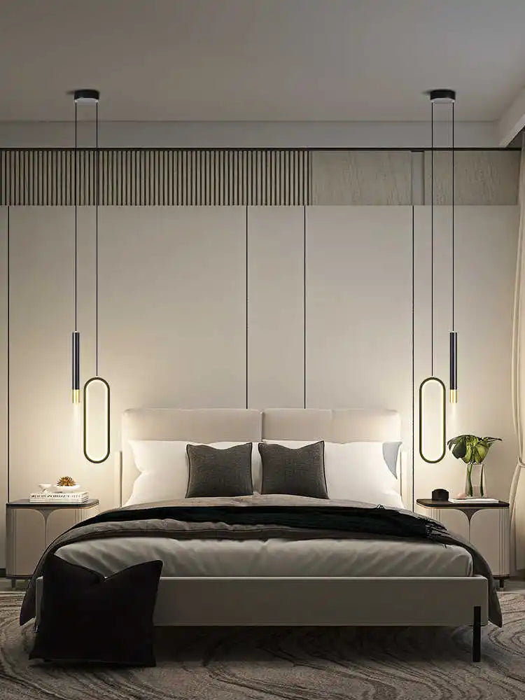 Modern LED Pendant Chandelier | Minimalist Linear | Restaurant Cafe Bar Dining Room