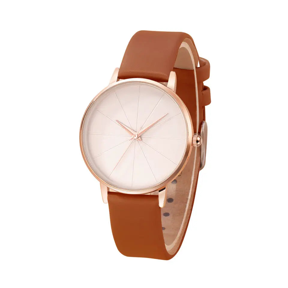 Tomi Luckyfox L15 Wholesale Women's Quartz Watches Alloy Case Clock for Ladies Leather Band Glass Dial Display Wristwatches