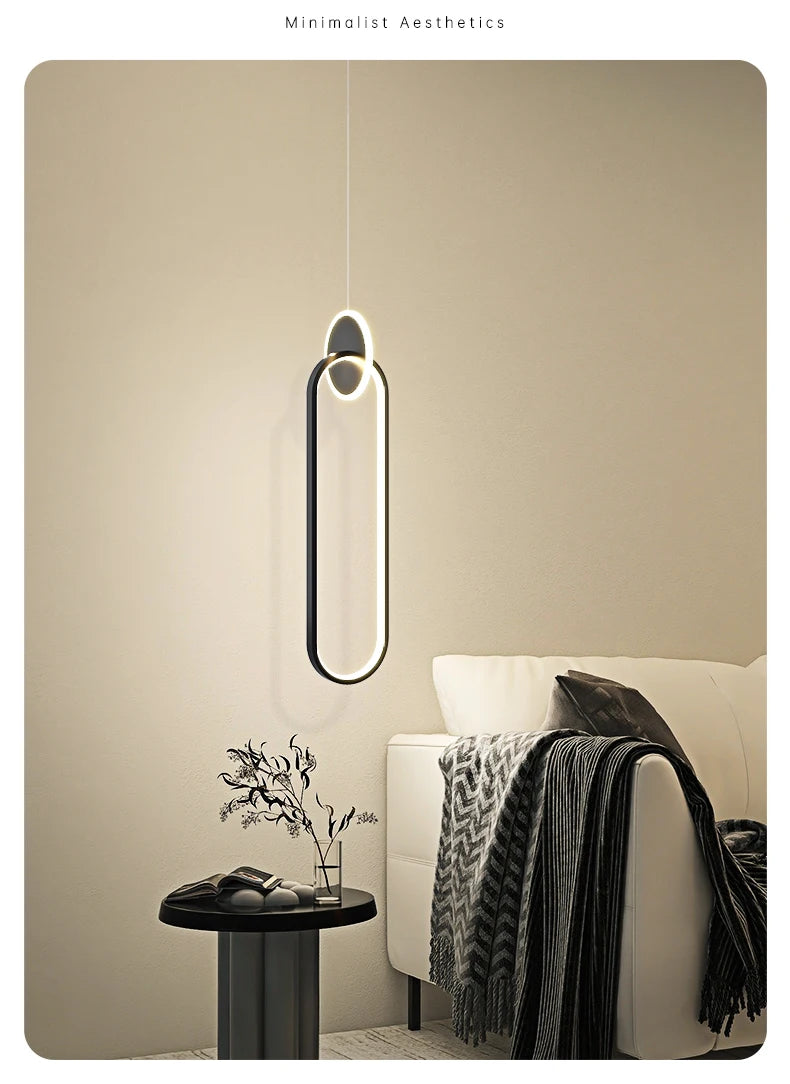 Modern LED Sarkıt Avize | Minimalist Lineer | Restoran Kafe Bar Yemek Odası
