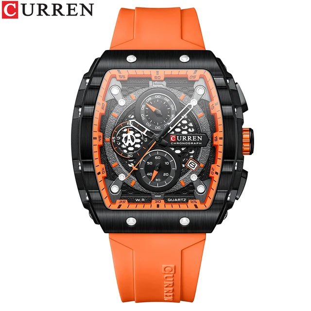 CURREN 8442 Erkek Spor Saati - Moda Tonneau Tasarım