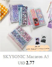 SKYSONIC A5 Binder Ring Collect Book Korea Idol Photo Organizer Journal Diary Agenda Planner Bullet Cover School Stationery