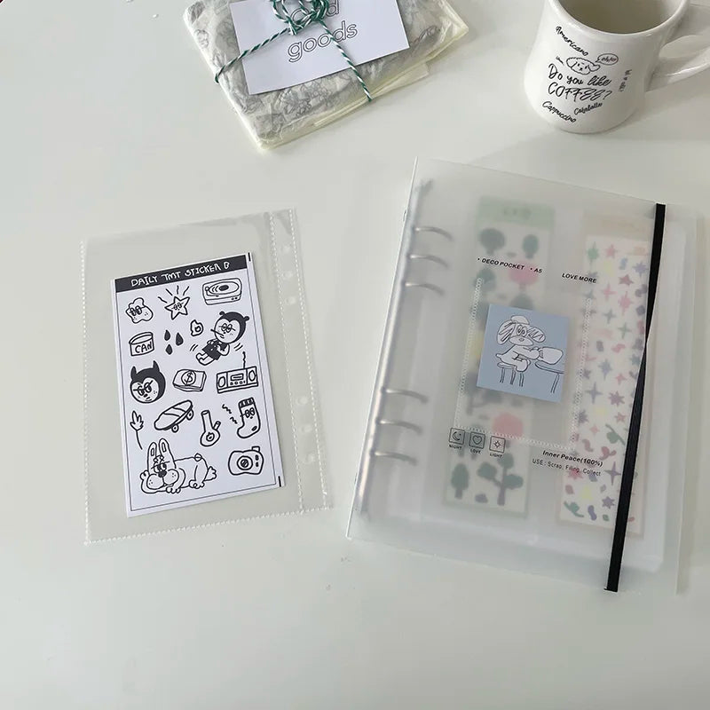 SKYSONIC A5 Binder Ring Collect Book Korea Idol Photo Organizer Journal Diary Agenda Planner Bullet Cover School Stationery