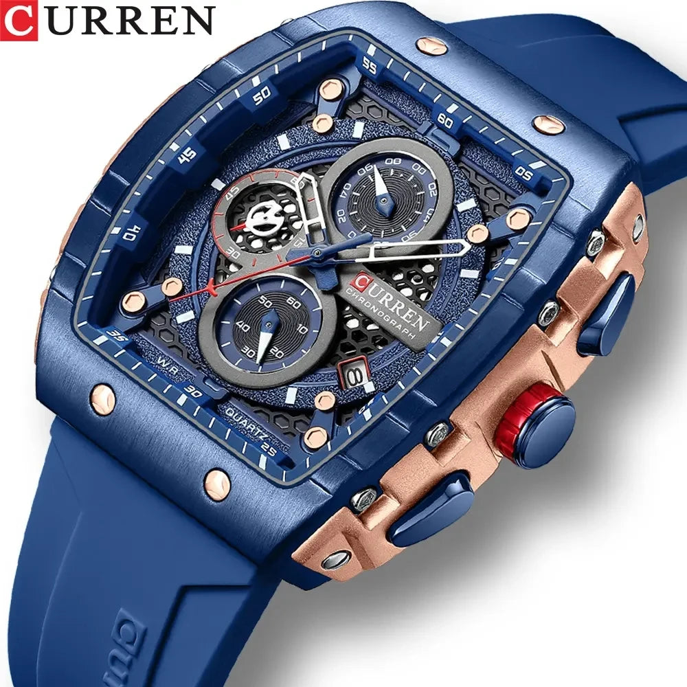CURREN 8442 Erkek Spor Saati - Moda Tonneau Tasarım