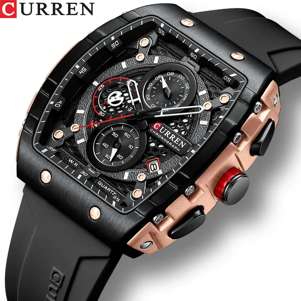 CURREN 8442 Erkek Spor Saati - Moda Tonneau Tasarım