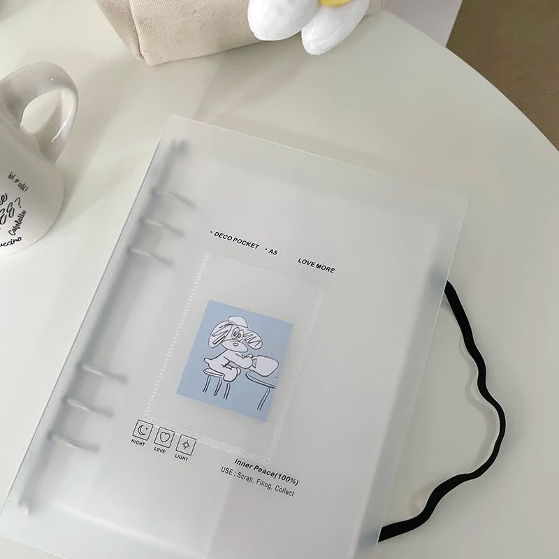 SKYSONIC A5 Binder Ring Collect Book Korea Idol Photo Organizer Journal Diary Agenda Planner Bullet Cover School Stationery