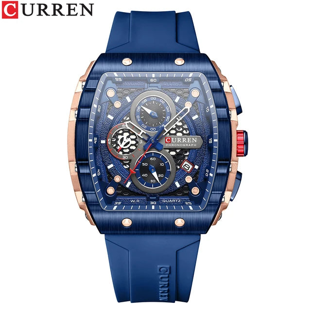 CURREN 8442 Erkek Spor Saati - Moda Tonneau Tasarım