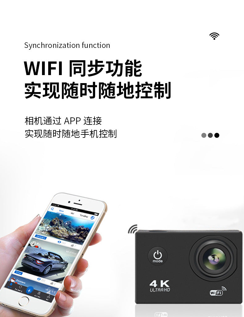 4K Spor Kamera | WiFi Dalış Kamerası | HD Su Geçirmez Açık Hava Kamerası