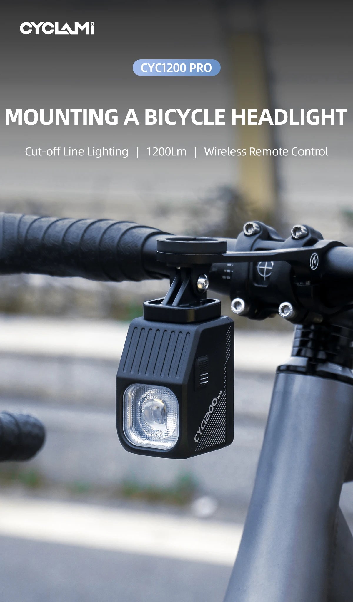 CYCLAMI 1200 Lümen Bisiklet Farı | Kablosuz Kumanda | 4000mAh Ön Lamba