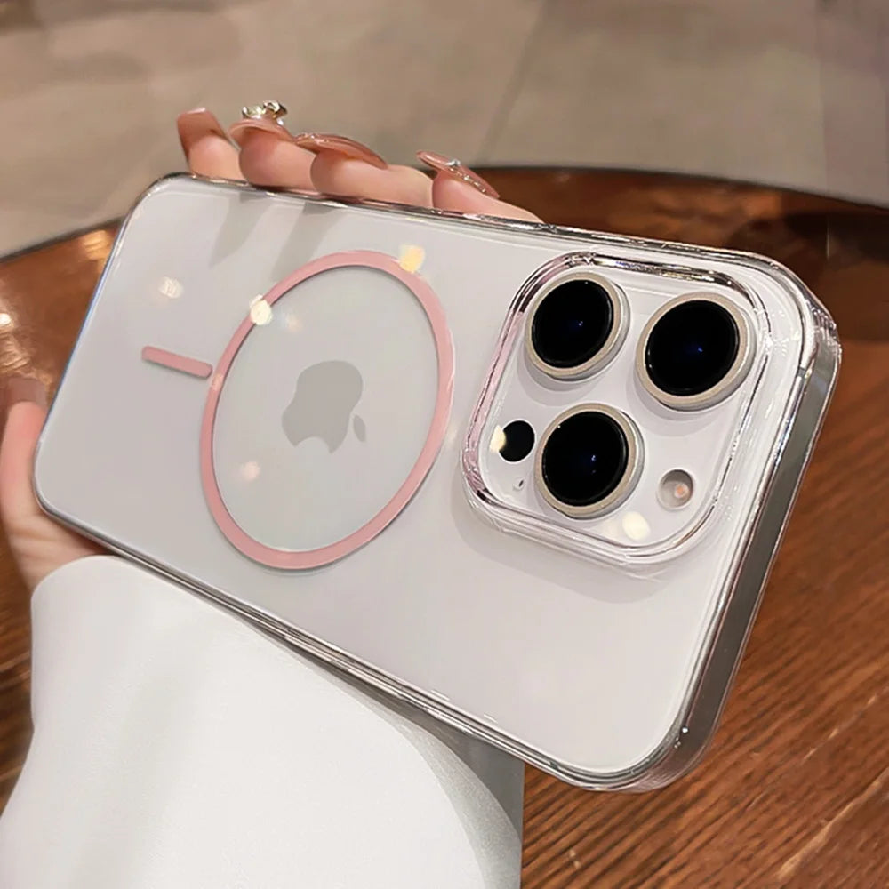 iPhone 17-11 Serisi MagSafe Uyumlu Şeffaf Manyetik Kılıf | Kablosuz Şarj