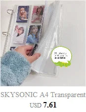 SKYSONIC A5 Binder Ring Collect Book Korea Idol Photo Organizer Journal Diary Agenda Planner Bullet Cover School Stationery