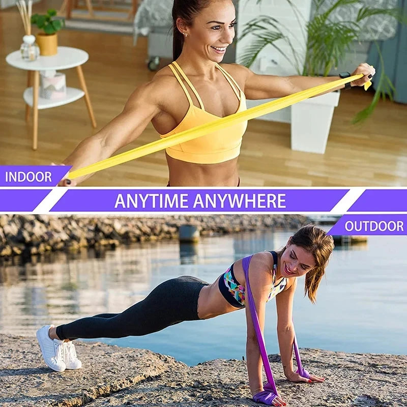 2/3/4/6 Pcs Yoga Resistance Bands: TPE Elastic Stretch Bands for Physical Therapy,Fitness,Yoga,Pilates,Rehabilitation & Strench