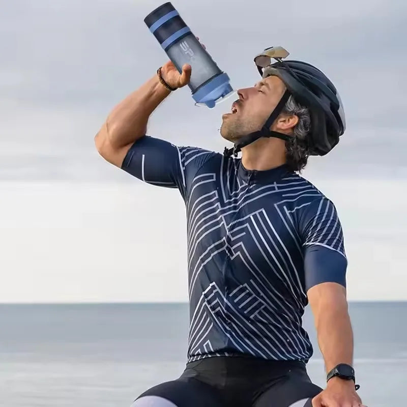 Spor Su Şişesi - 3 Katmanlı Protein Şeyker Sızdırmaz BPA Free