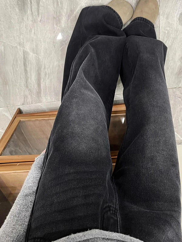 Loose Wide Leg Jeans Women's High Waist Straight Leg Jeans Casual Style Anti-Wrinkle Comfortable Fit for Pear Shaped Body