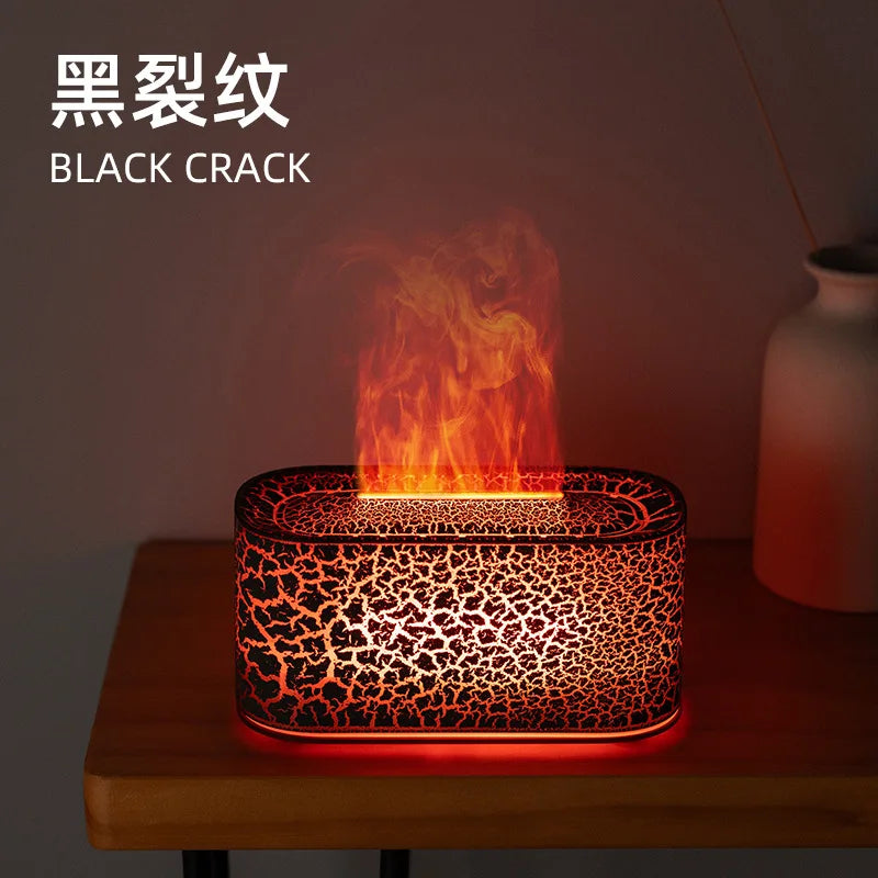 Renkli Alev Efektli Aroma Difüzörü | LED Işıklı Mini Nemlendirici