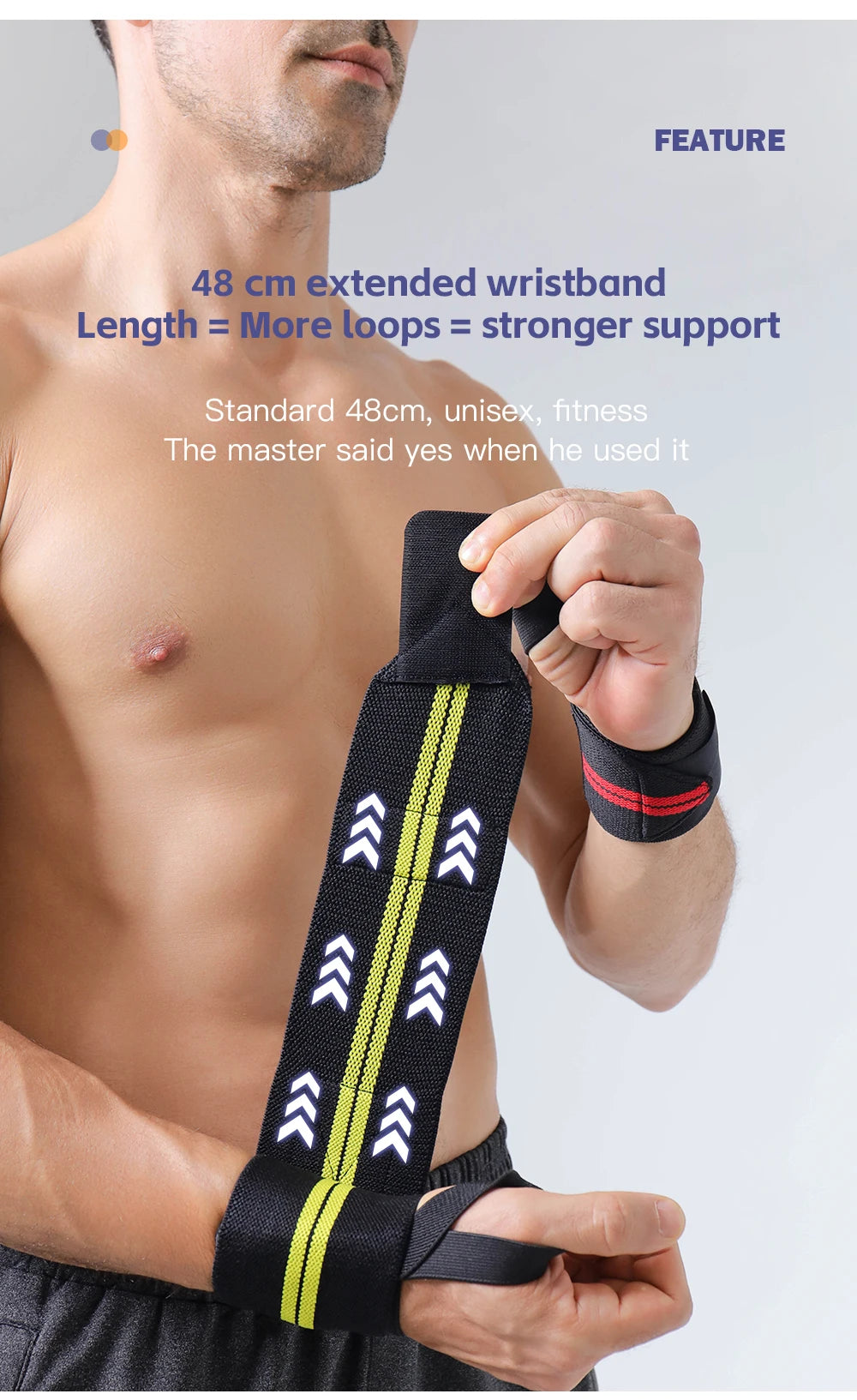 1 PC Wristband Wrist Support Brace Straps Extra Strength Weight Lifting Wrist Wraps Bandage Fitness Gym Training