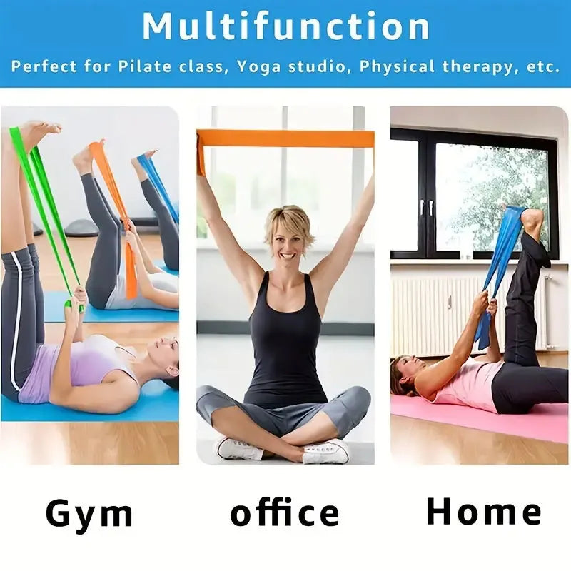 Yoga Germe Kemeri Seti - 3'lü Elastik Fitness Direnç Bandı