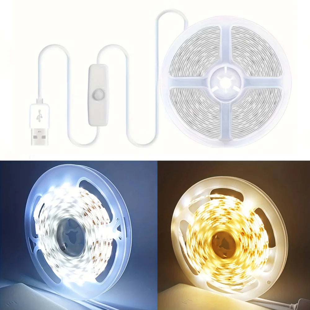 USB LED Şerit Işık | 1-5m | TV Arka Aydınlatma | Dolap & Yatak Odası | Sıcak/Soğuk Beyaz
