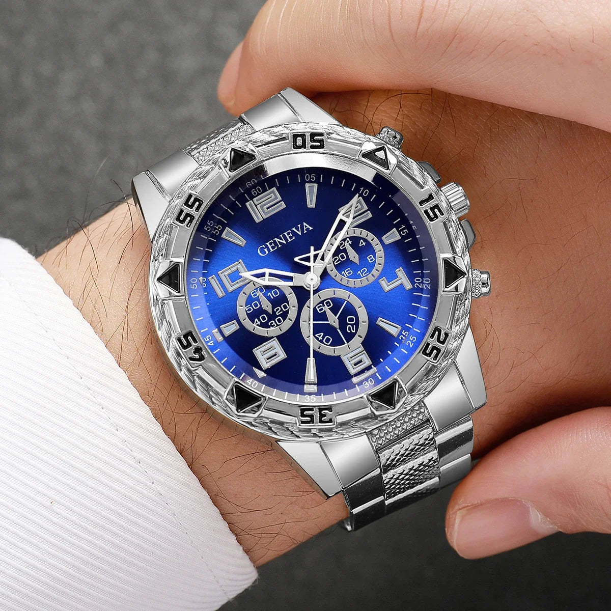 1/4PCS Luxury Big Dial Mens Quartz Watches Fashion Men Business Watch CLock Gift Reloj Hombre（Without Box）