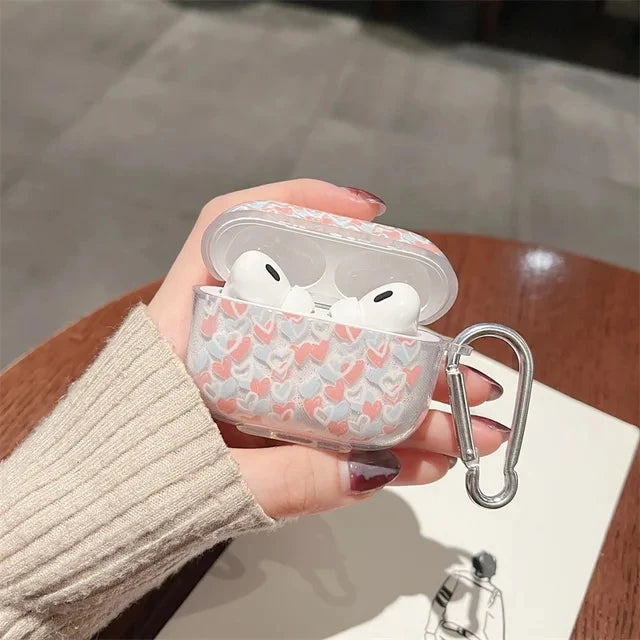 AirPods Pro 2 / 1 / 3 / 4 Simli Çiçek Desenli Kılıf | Anahtarlık