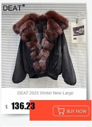 DEAT 2025 Winter New Fashion Heavy Industry Colorful Sequin Stand Collar Warm Jacket For Women Cotton-padded Coat 11A07258