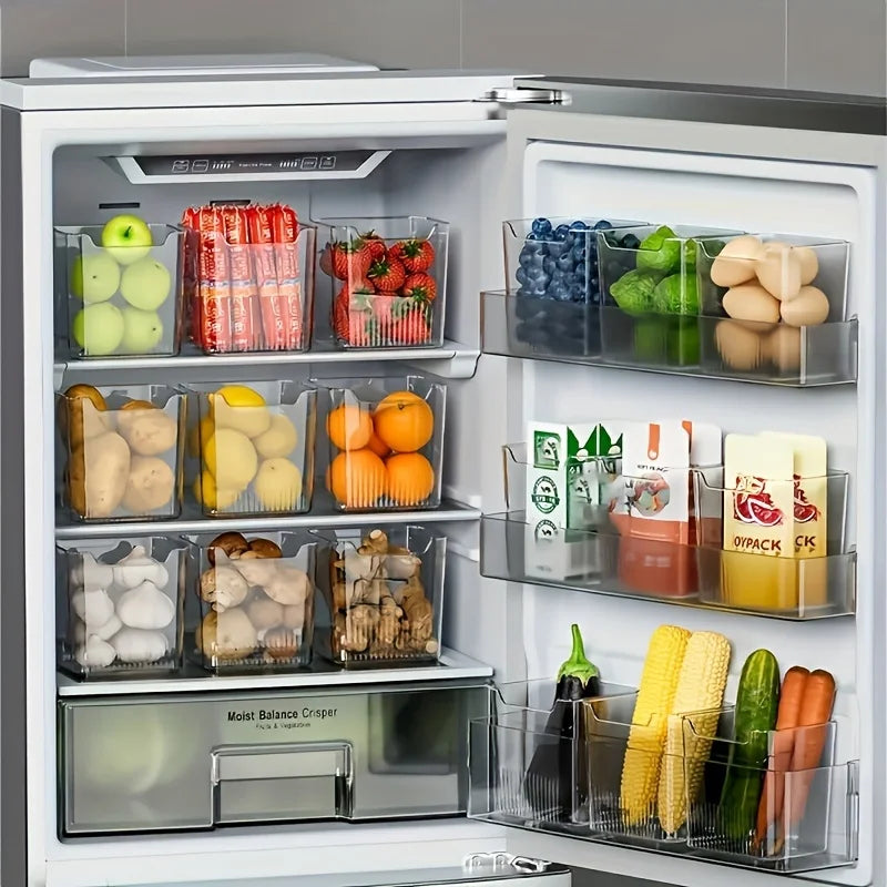 BPA-Free Buzdolabı Kapı Organizatörü 3'lü Set | Şeffaf | Taze Saklama