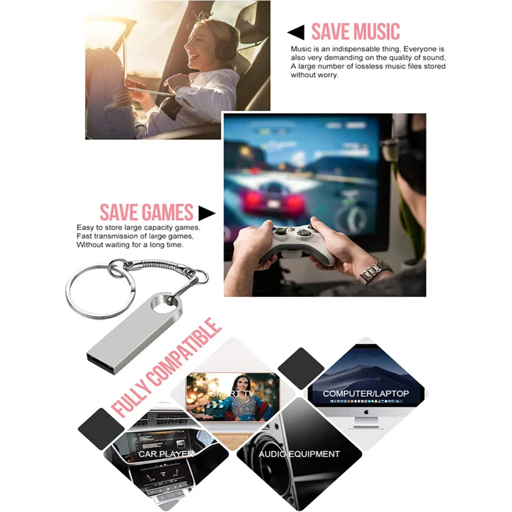 USB 3.0 Flash Bellek | 1TB & 2TB | Metal Tasarım | Bilgisayar & Tablet Uyumlu