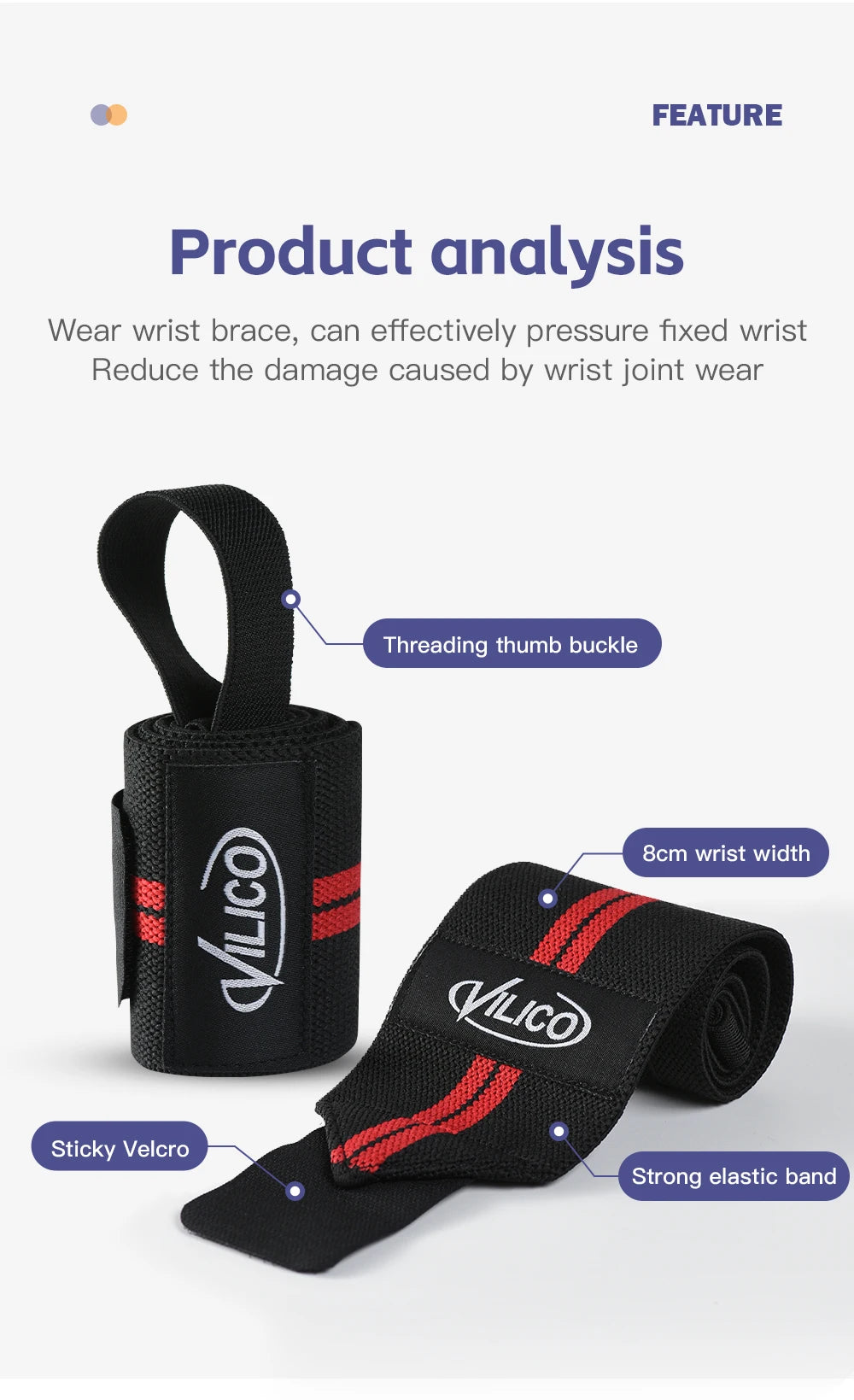 1 PC Wristband Wrist Support Brace Straps Extra Strength Weight Lifting Wrist Wraps Bandage Fitness Gym Training