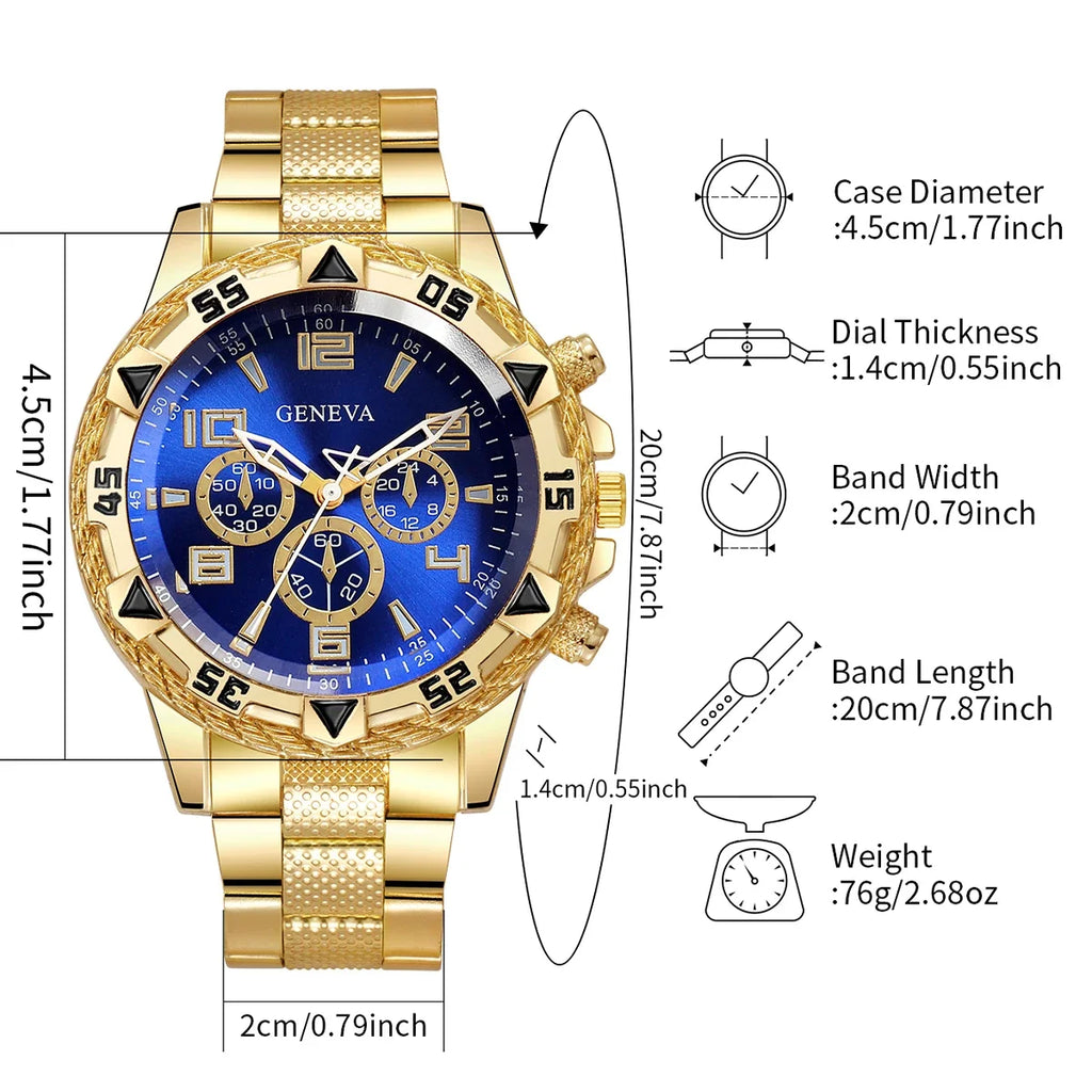 1/4PCS Luxury Big Dial Mens Quartz Watches Fashion Men Business Watch CLock Gift Reloj Hombre（Without Box）
