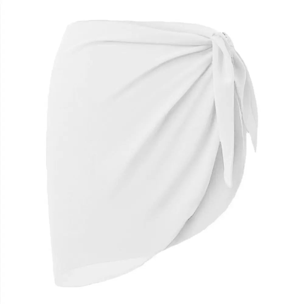 Women Summer Beach Short Sarongs Swimsuit Coverups Bikini Wrap Sheer Short Skirt Chiffon Scarf Cover Ups for Swimwear