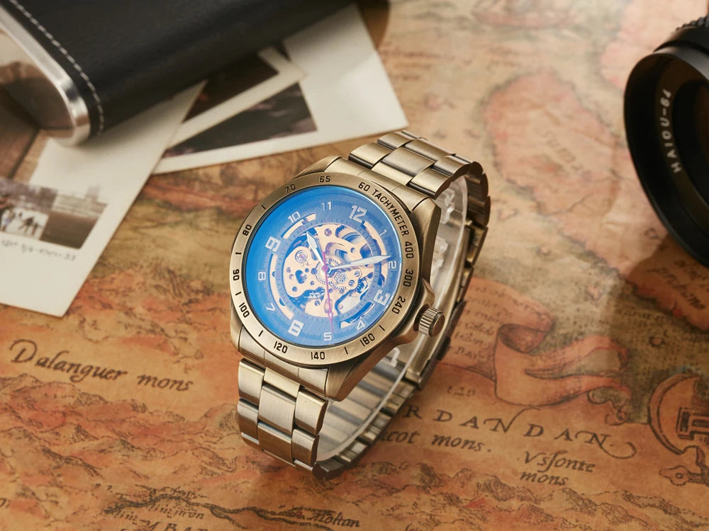 Wrist Watch For Men Waterproof Automatic Mechanical Watch Men's watch Retro montre homme with Genuine Leather relogio masculino