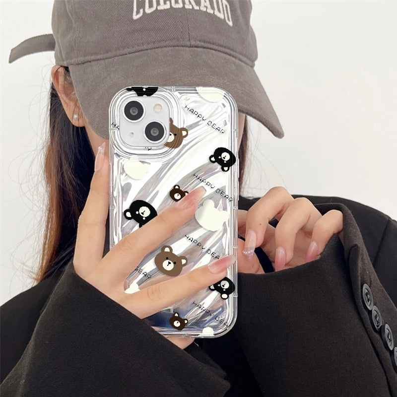 iPhone 17-7 Serisi Kelebek Desenli Şeffaf Silikon Telefon Kılıfı