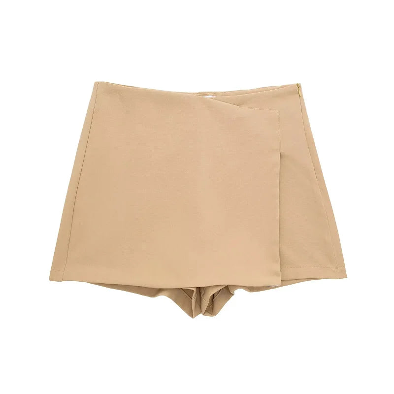 HXAO Shorts Women 2024 Summer Elegant Casual Party Skirt Shorts Ladies Fashion White Khaki Black Short Skirt Pants For Female