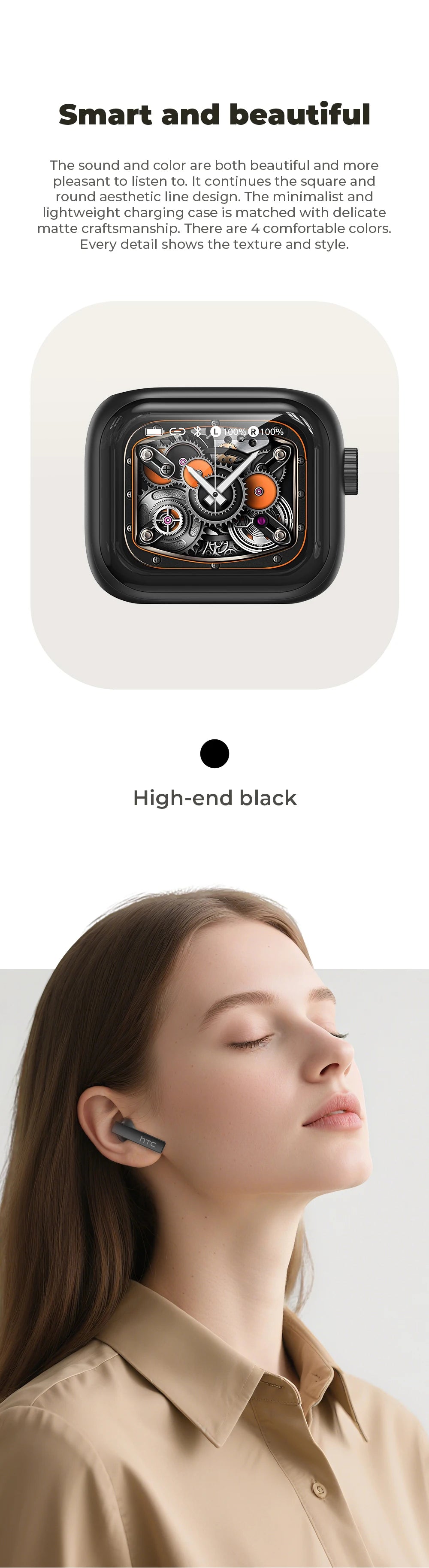 Auriculares Bluetooth TWS HTC NE40 AI Live Translation Earphone BT6.0 LED Display HiFi Sound Wireless Headset 2026 Choice