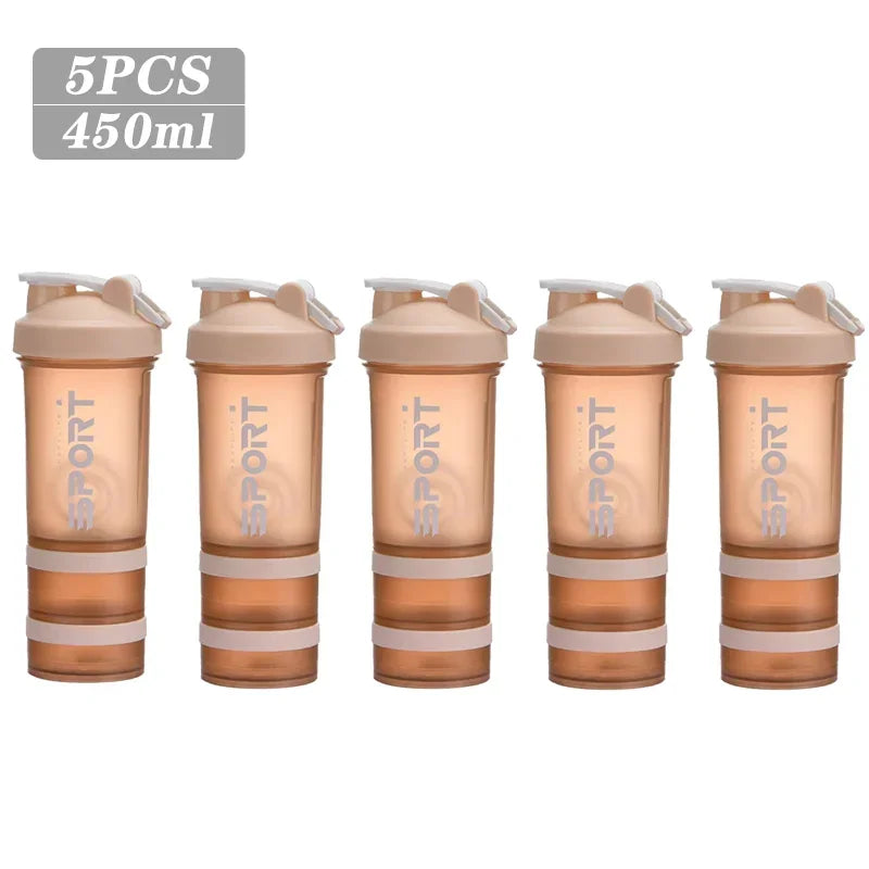 Spor Su Şişesi - 3 Katmanlı Protein Şeyker Sızdırmaz BPA Free