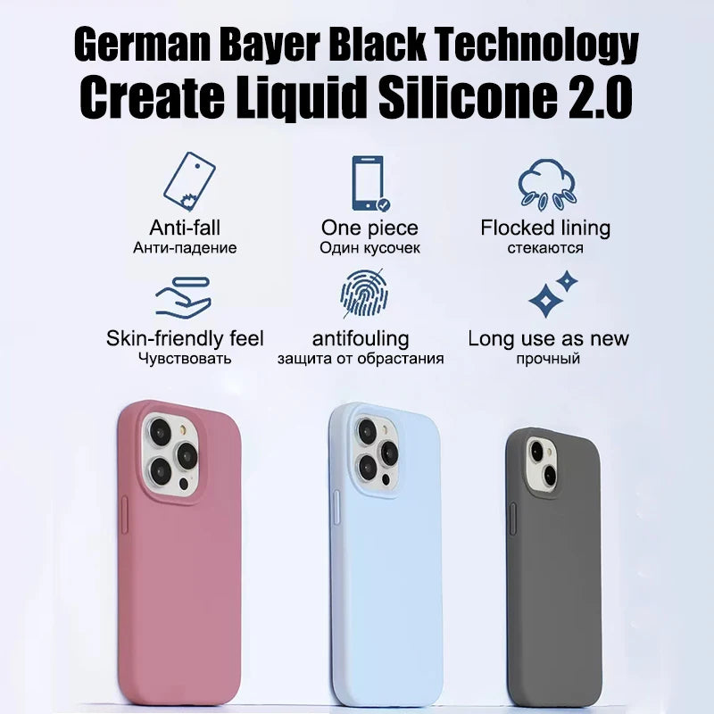 iPhone 16-7 Serisi Lüks Sıvı Silikon Telefon Kılıfı | Darbeye Dayanıklı