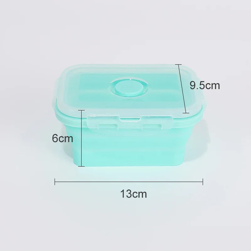 Katlanabilir Silikon Bento Kutusu | Kapakalı | 350ml-1200ml | Dondurucu Uyumlu