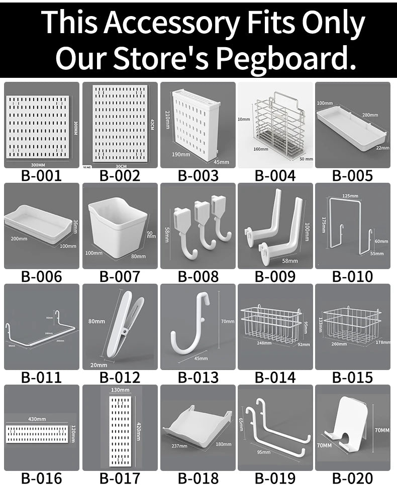 DIY Pegboard Organizasyon Seti | Duvara Monte | Mutfak Garaj Oda