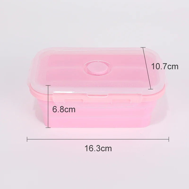 Katlanabilir Silikon Bento Kutusu | Kapakalı | 350ml-1200ml | Dondurucu Uyumlu