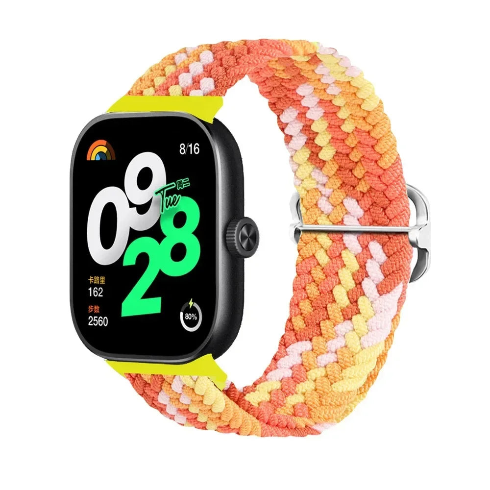 Redmi Watch 4 & Xiaomi Mi Band 8 Pro Band | Elastic Nylon Braided | Adjustable Sport Wristband