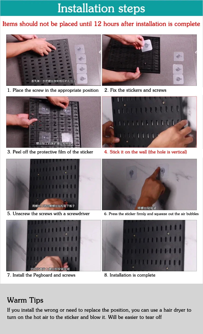 Pegboard Aksesuar | Depolama Kutusu & Raf & Kanca | Mutfak Garaj Organizasyon