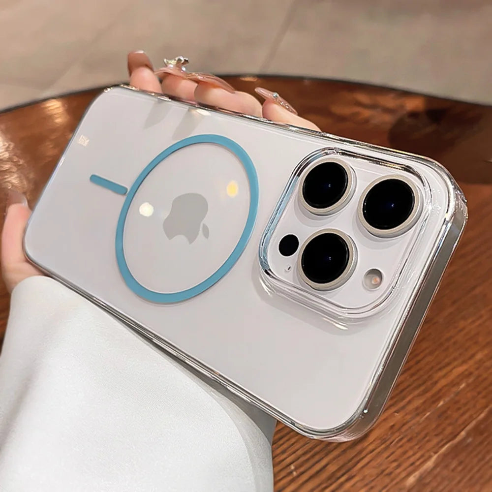 iPhone 17-11 Serisi MagSafe Uyumlu Şeffaf Manyetik Kılıf | Kablosuz Şarj