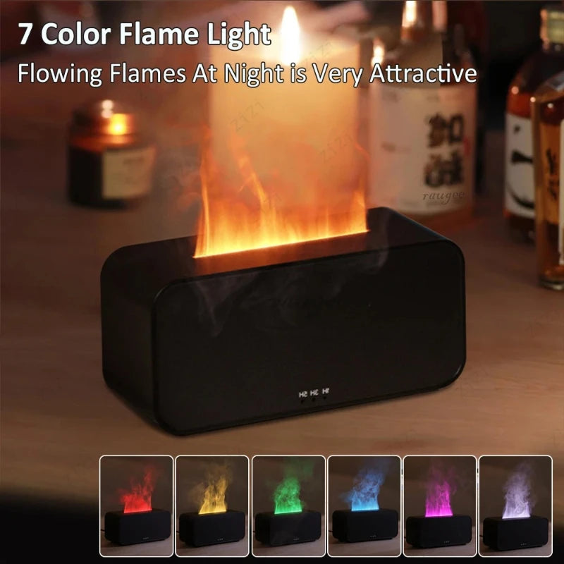 Renkli Alev Efektli Aroma Difüzörü | LED Işıklı Mini Nemlendirici
