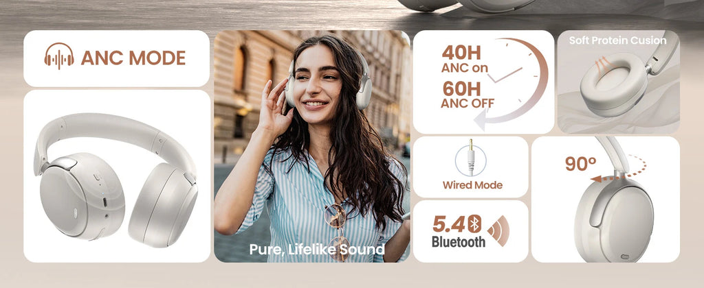 Acer OHR516 ANC Kablosuz Kulaklık | Hi-Res | 40mm Sürücü | Bluetooth