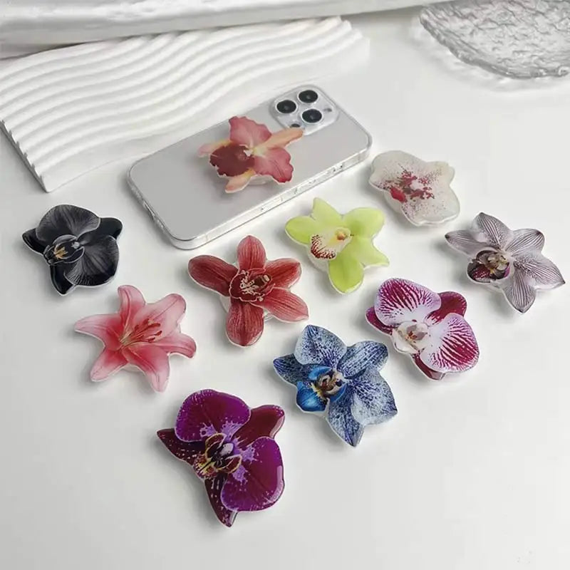 New Orchid Phone Stand Phalaenopsis Socket Grip Network Hot Talent Recommendation Foldable Cymbidium Phone Bracket For IPhone